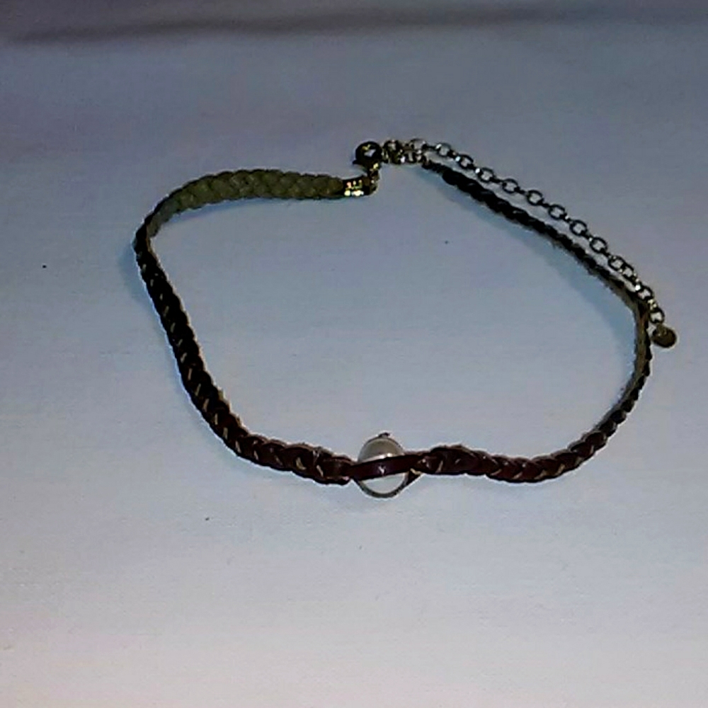 Braided Rope Bracelet with a Pearl Accent